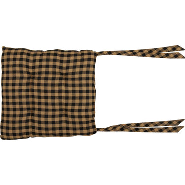 Black Check Country Chair Pad - The Fox Decor
